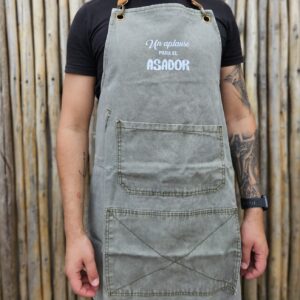 Delantal jean verde láser frase