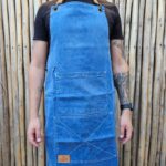 Delantal jean celeste liso