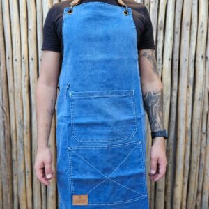 Delantal jean celeste liso