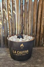 Fogonero con quemador de Bioetanol - Media barrica de Roble - Imagen 2