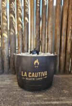Fogonero con quemador de Bioetanol - Media barrica de Roble
