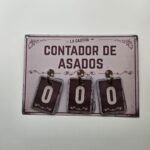 Contador de asados beige